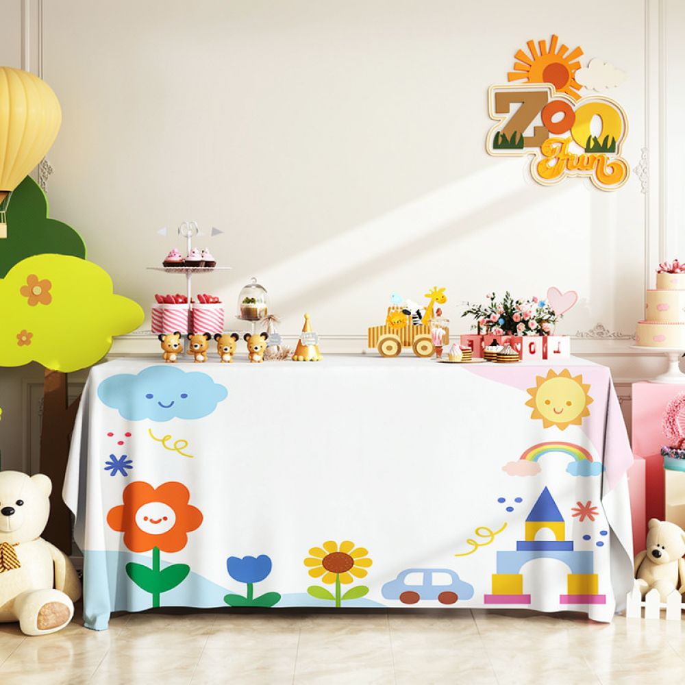 Dessert Table Backdrop - Tafelkleed voor verjaardagsfeestjes, waterdichte stof, tafelbedekking