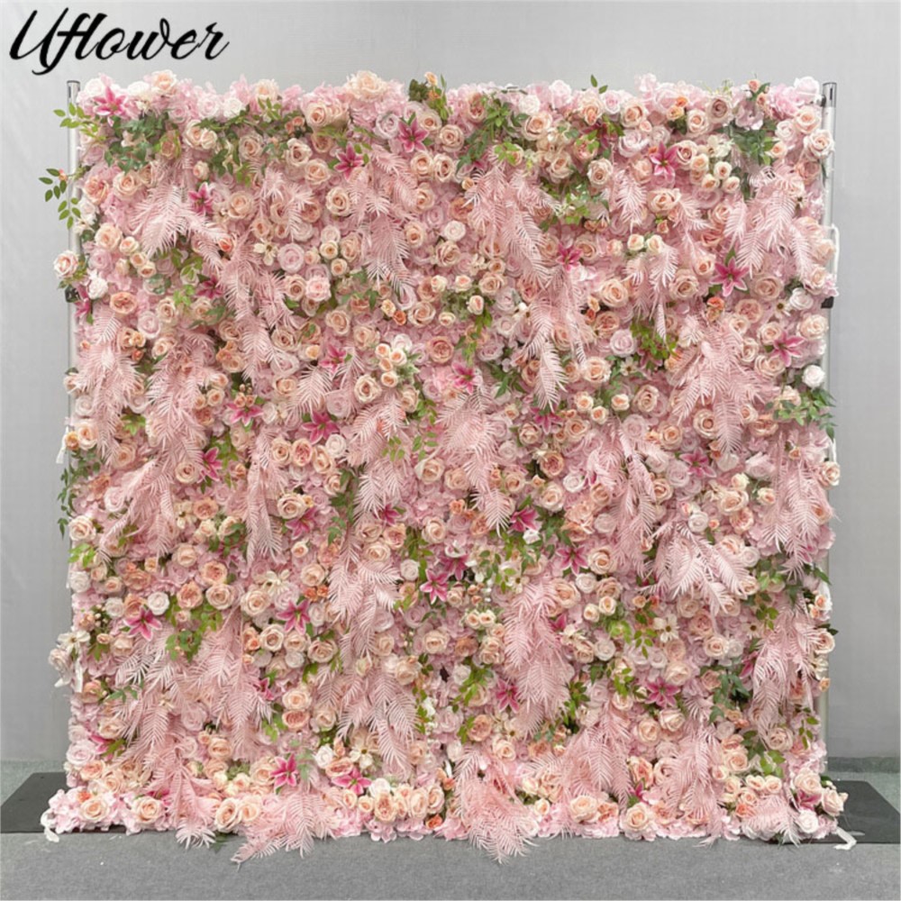 Flower Wall Panel - Uflower 5D Roze Roos Doek Bloem