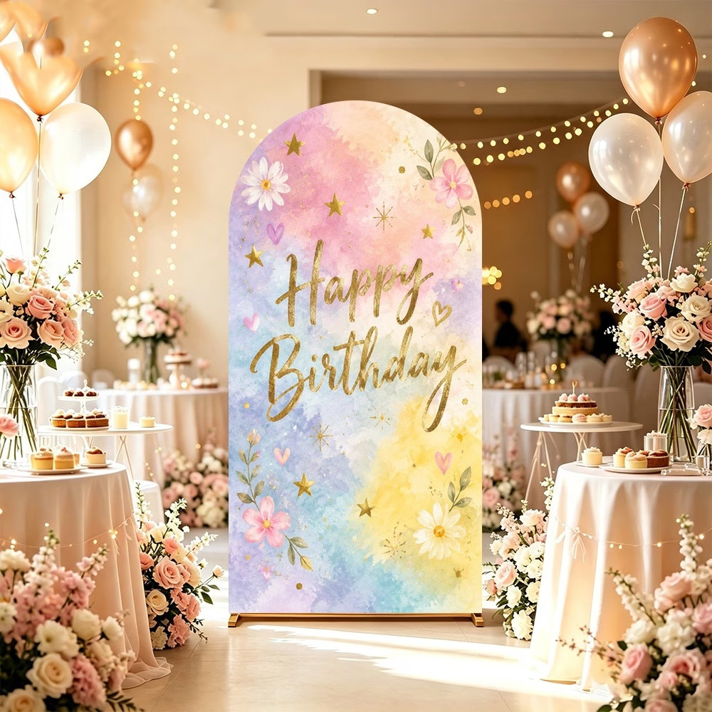 Dessert Table Backdrop - Op maat gemaakte, dubbelzijdige achtergrond met
