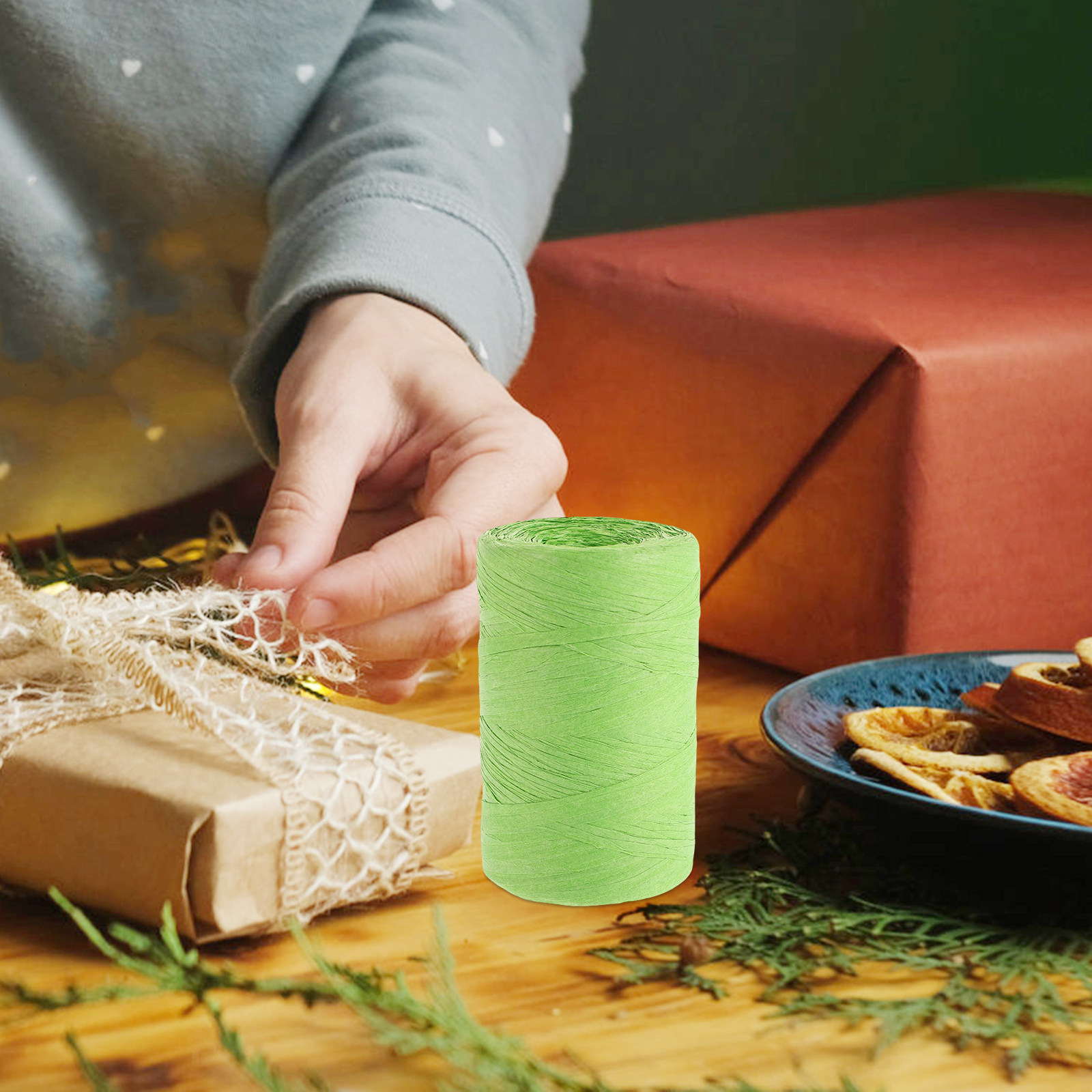 Gekleurd raffia papierkoord, p - Papercraft Supply Ribbon recensie en prijs