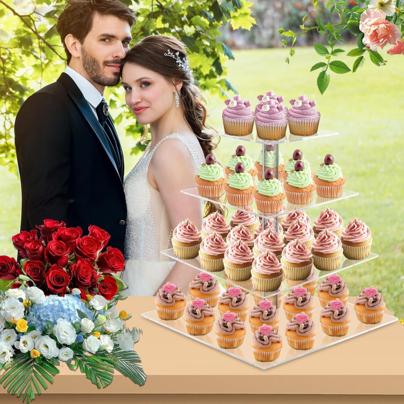 YestBuy 4-laags acryl cupcake  - Cupcake Stand Tier recensie en prijs