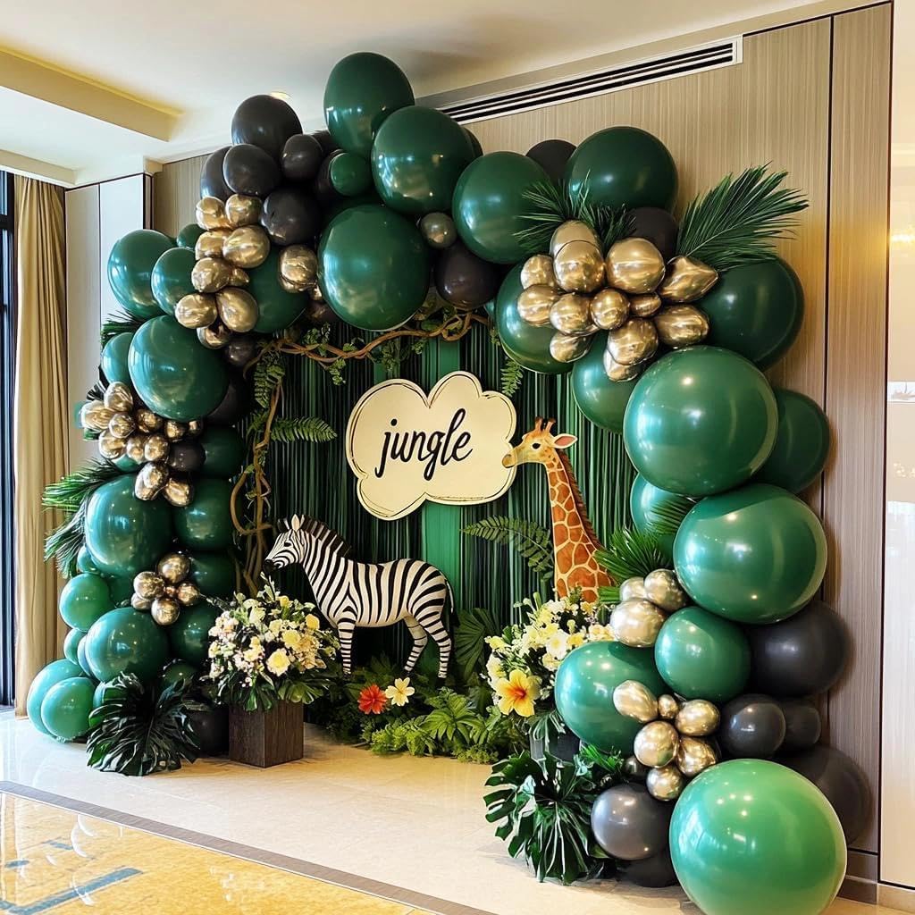 Zwarte, groene en gouden ballo - Balloon Arch Kit recensie en prijs