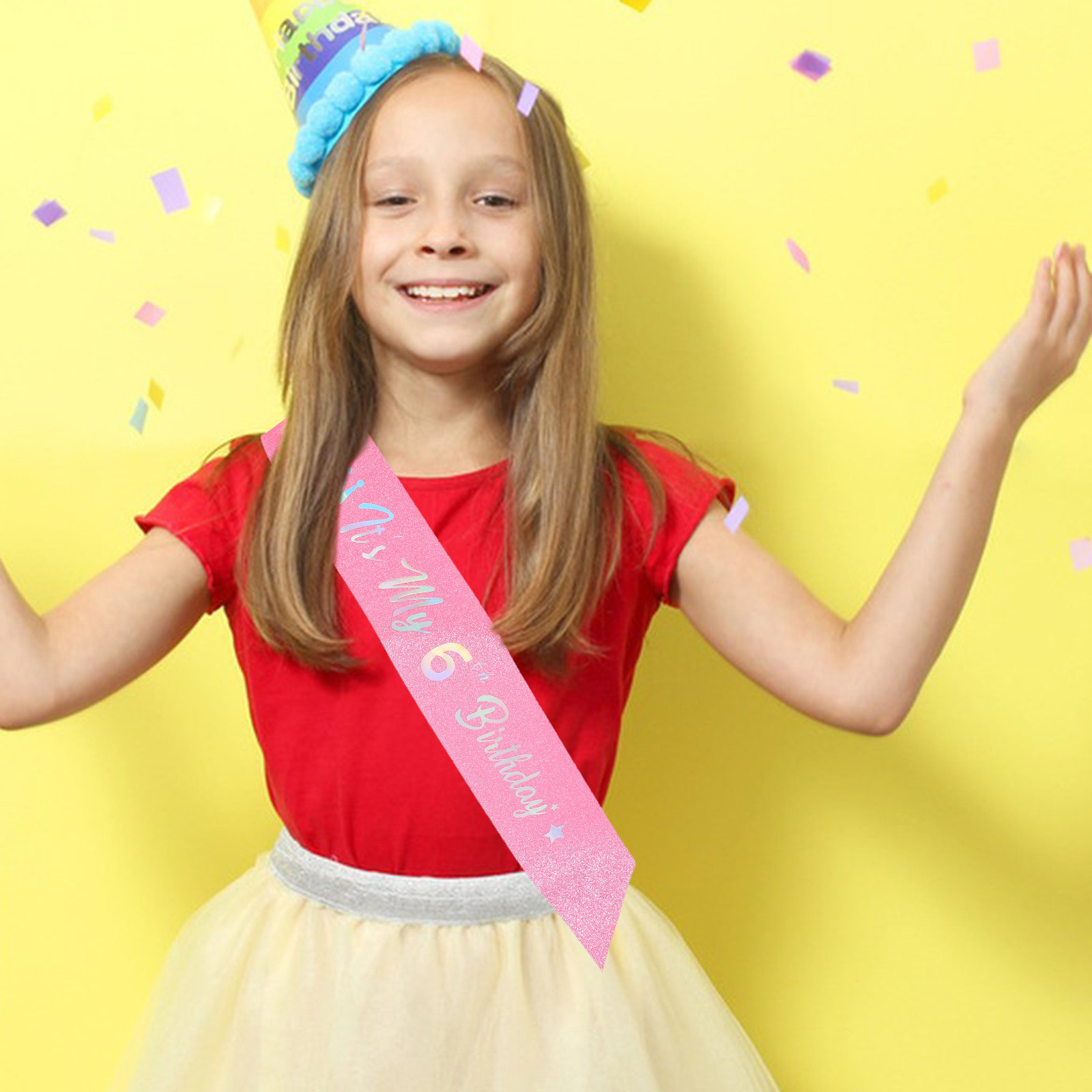 5 stuks roze glitter 'Happy Bi - Birthday Sash Glitter recensie en prijs